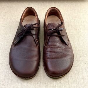 Birkenstock Memphis (EU 45 / US 12, Embossed Leather - Dark Brown)